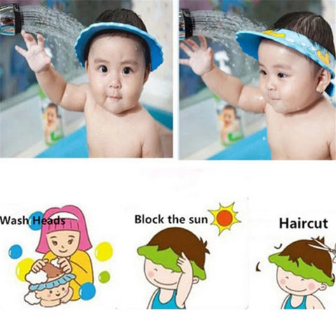 Adjustable Baby Shower Hat Kids Shampoo Visor Cap